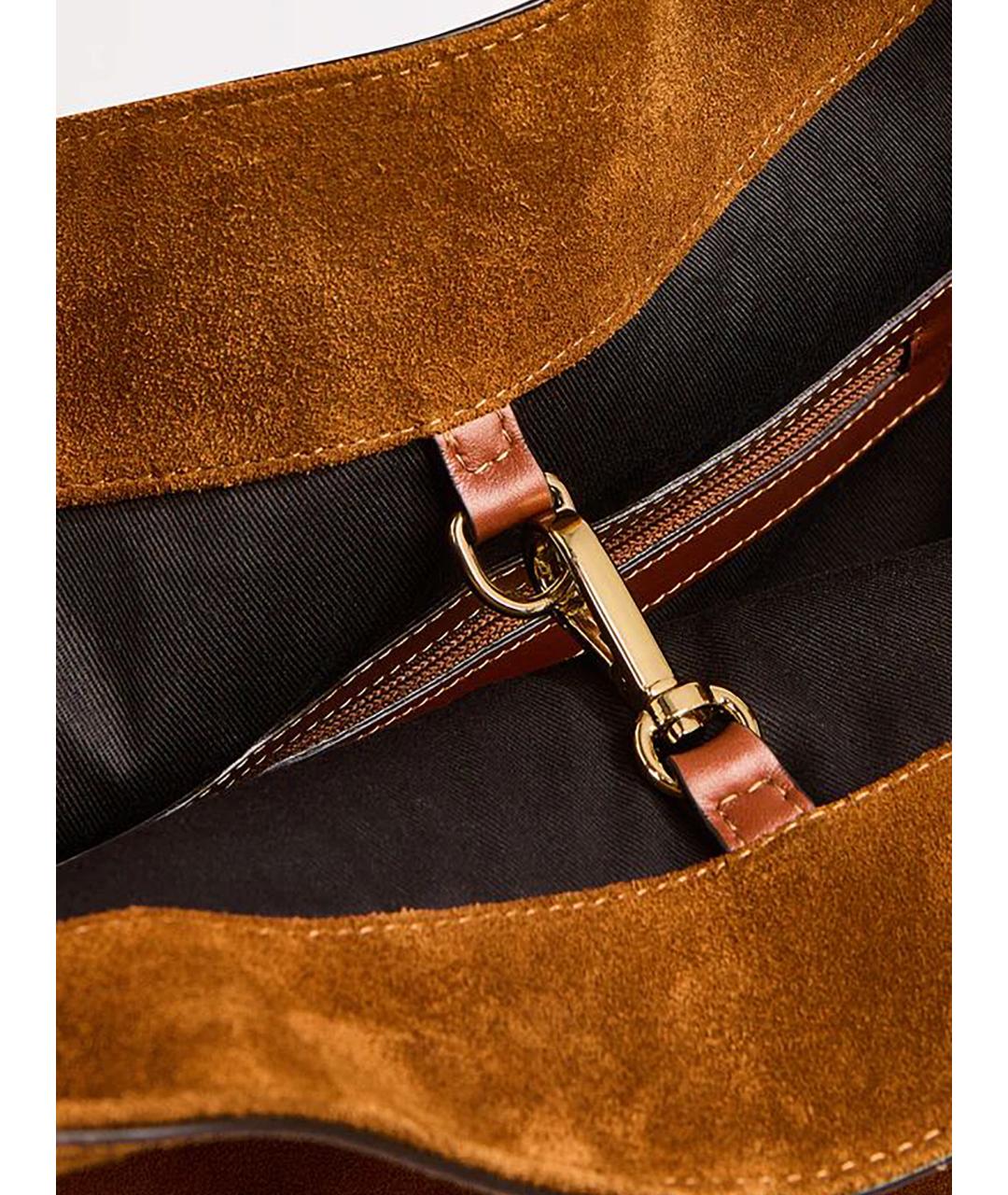 LIVIANA CONTI Коричневая замшевая сумка через плечо, фото 5