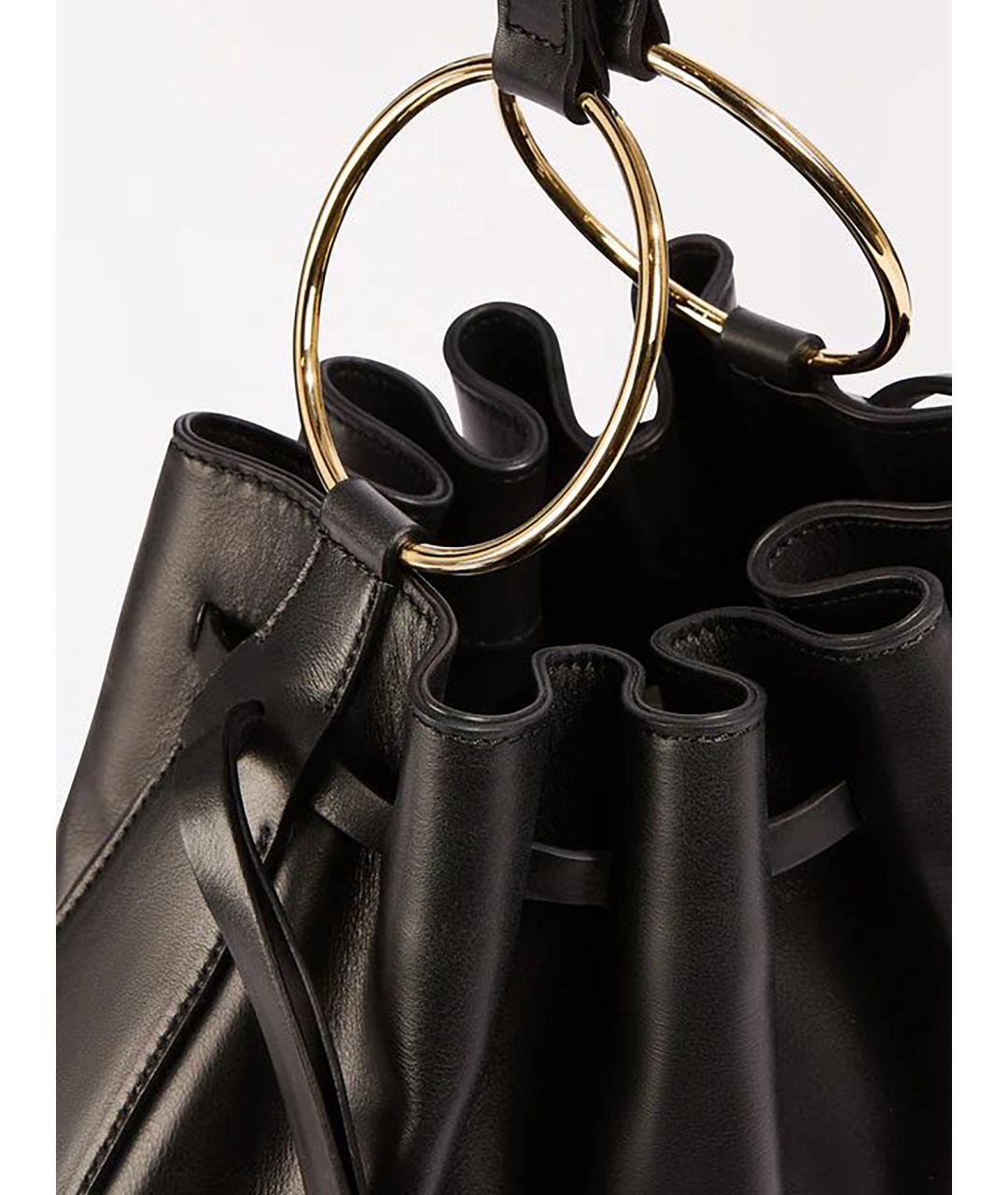 LIVIANA CONTI Черная кожаная сумка через плечо, фото 5