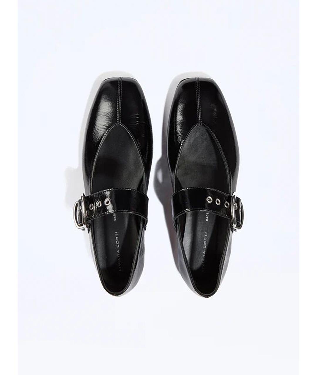 LIVIANA CONTI Черные кожаные балетки, фото 3