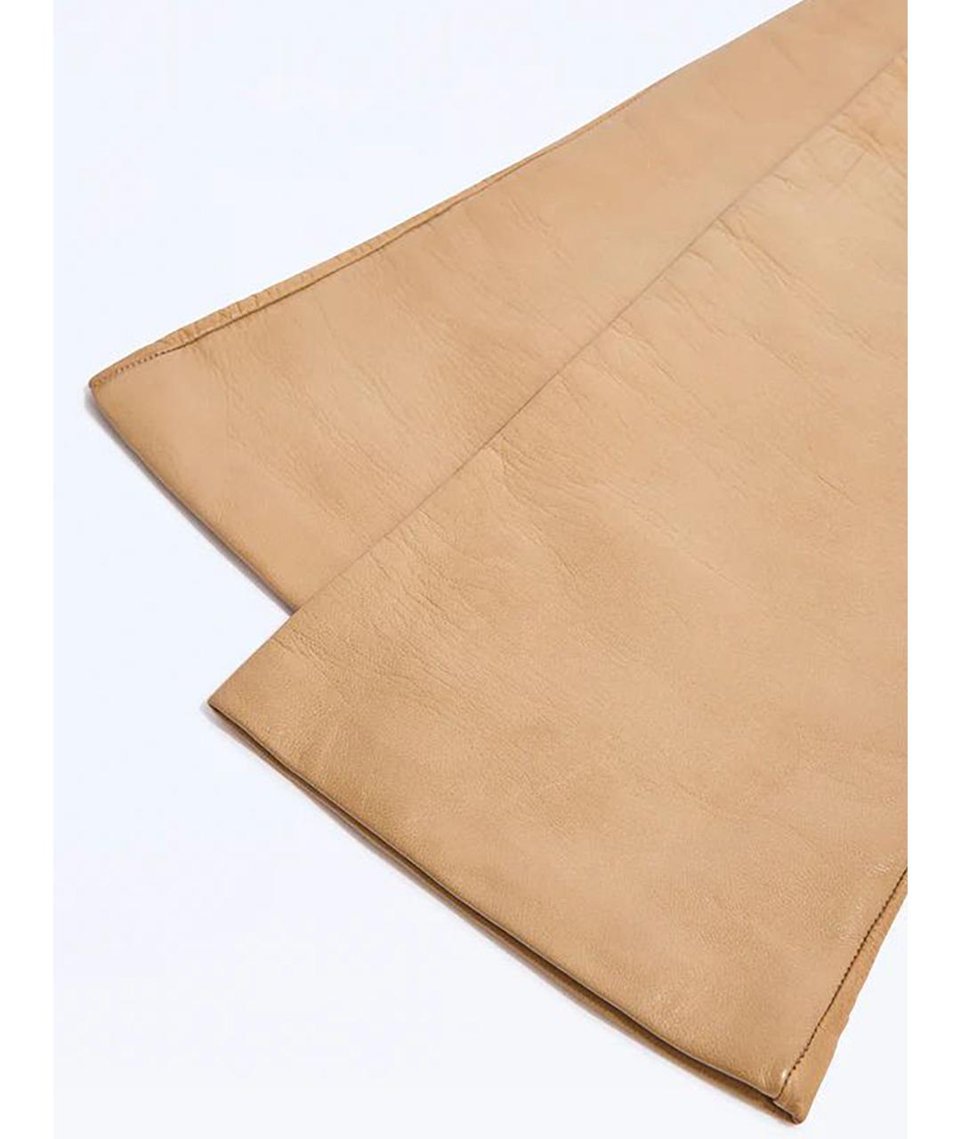 LIVIANA CONTI Бежевые кожаные перчатки, фото 3