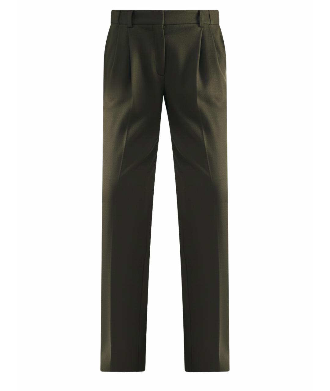 LIVIANA CONTI Зеленые кашемировые прямые брюки, фото 1