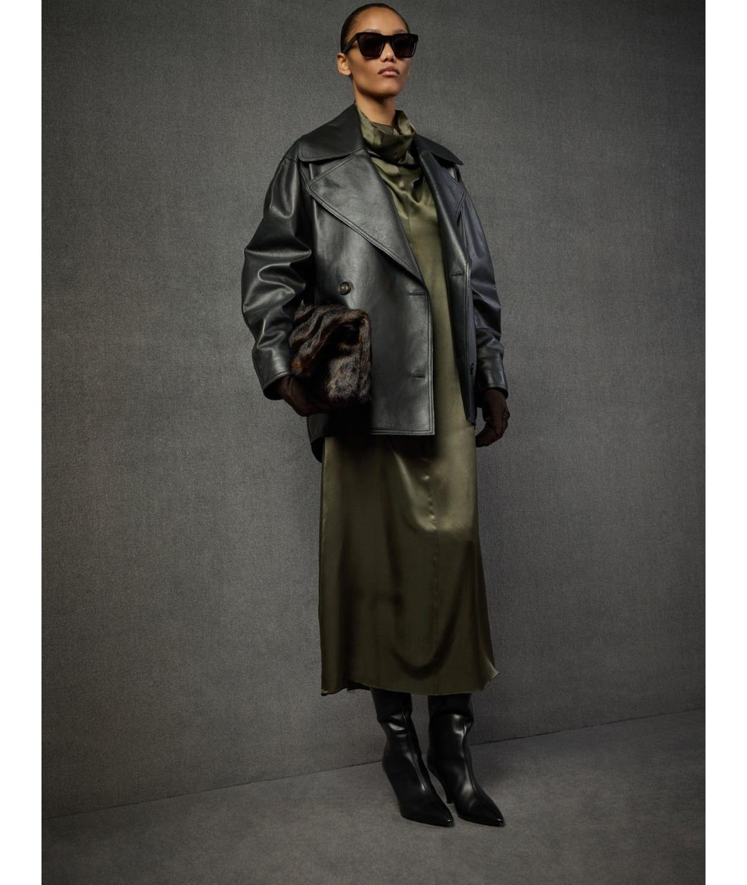 LIVIANA CONTI Зеленые шелковое платье, фото 2