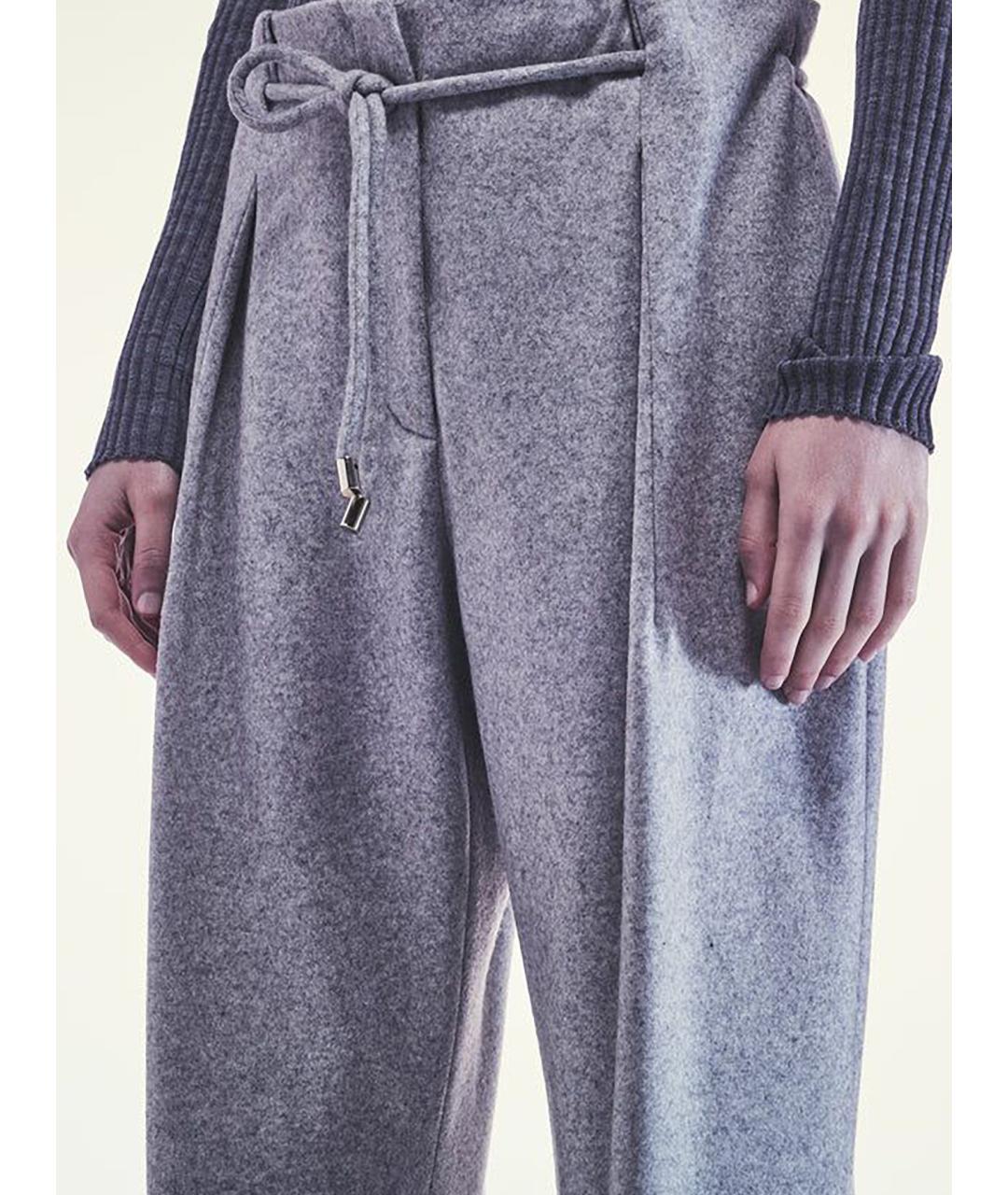 LIVIANA CONTI Серые кашемировые брюки широкие, фото 5