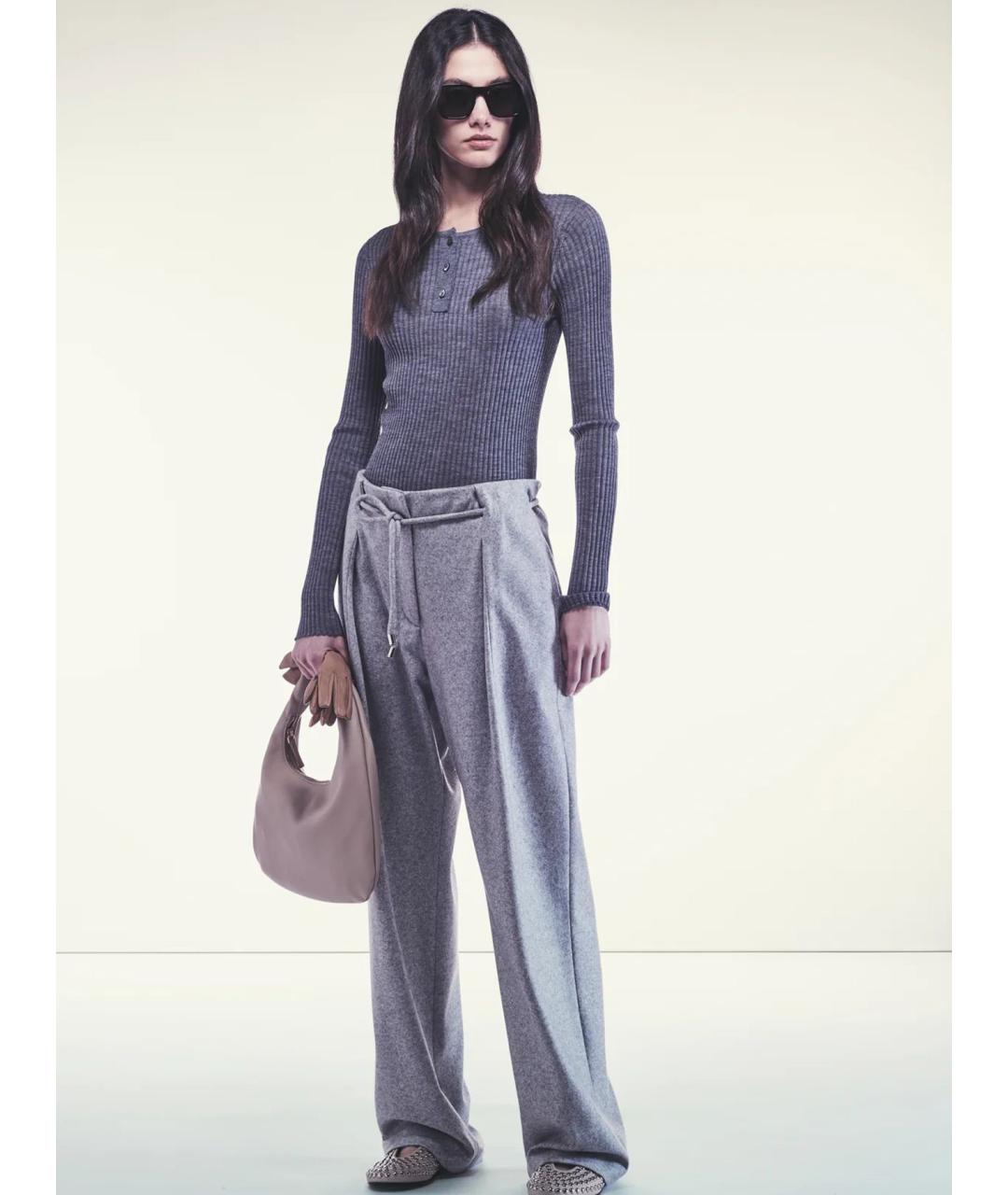 LIVIANA CONTI Серые кашемировые брюки широкие, фото 2
