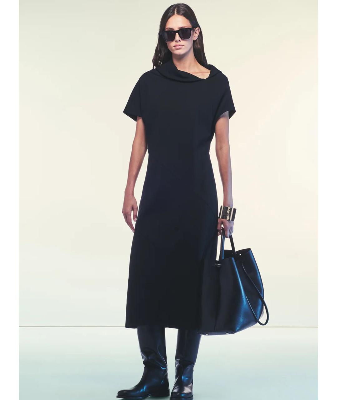 LIVIANA CONTI Черное вискозное повседневное платье, фото 2