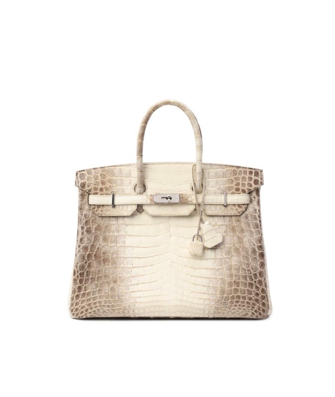 HERMES Бежевая сумка с короткими ручками из экзотической кожи, фото 5