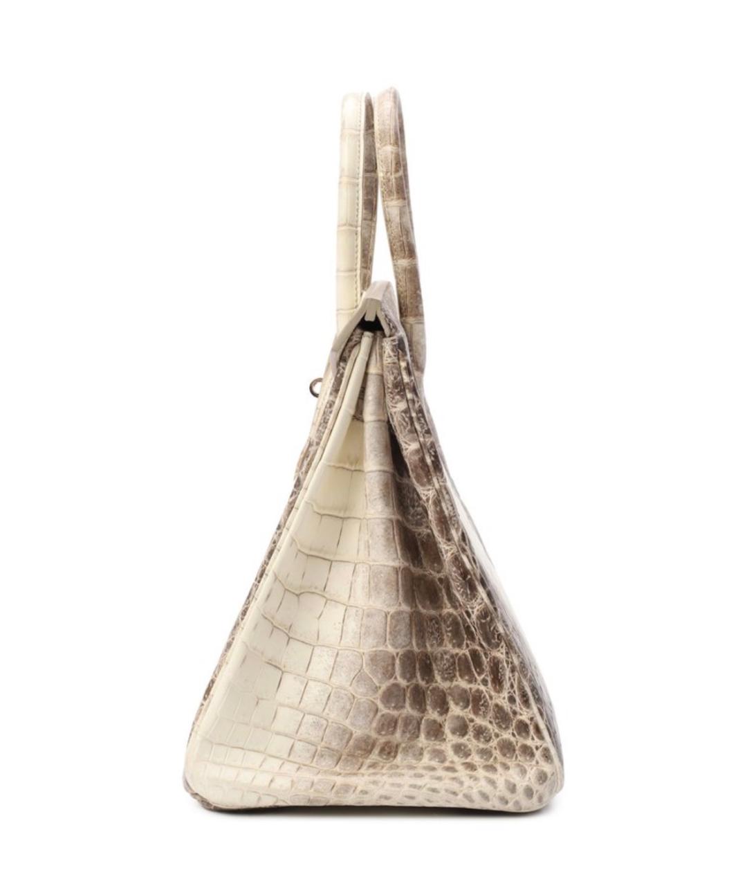 HERMES Бежевая сумка с короткими ручками из экзотической кожи, фото 3