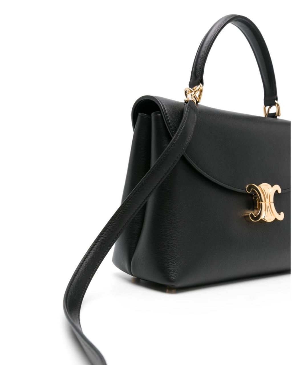 CELINE Черная кожаная сумка тоут, фото 2