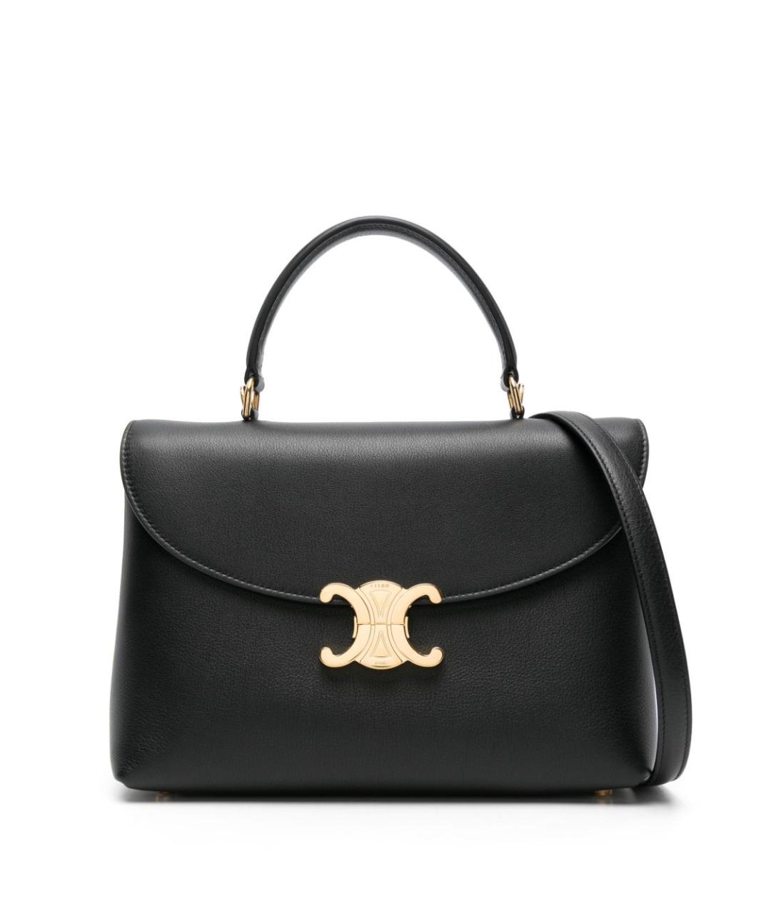 CELINE Черная кожаная сумка тоут, фото 1