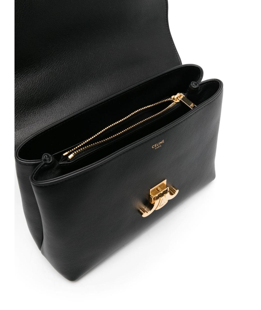 CELINE Черная кожаная сумка тоут, фото 4