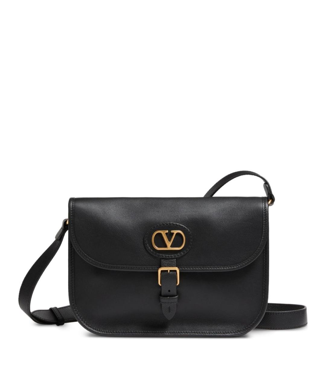VALENTINO Черная кожаная сумка на плечо, фото 1