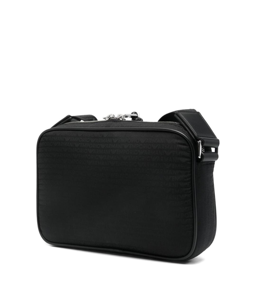 EMPORIO ARMANI Черная тканевая сумка на плечо, фото 2
