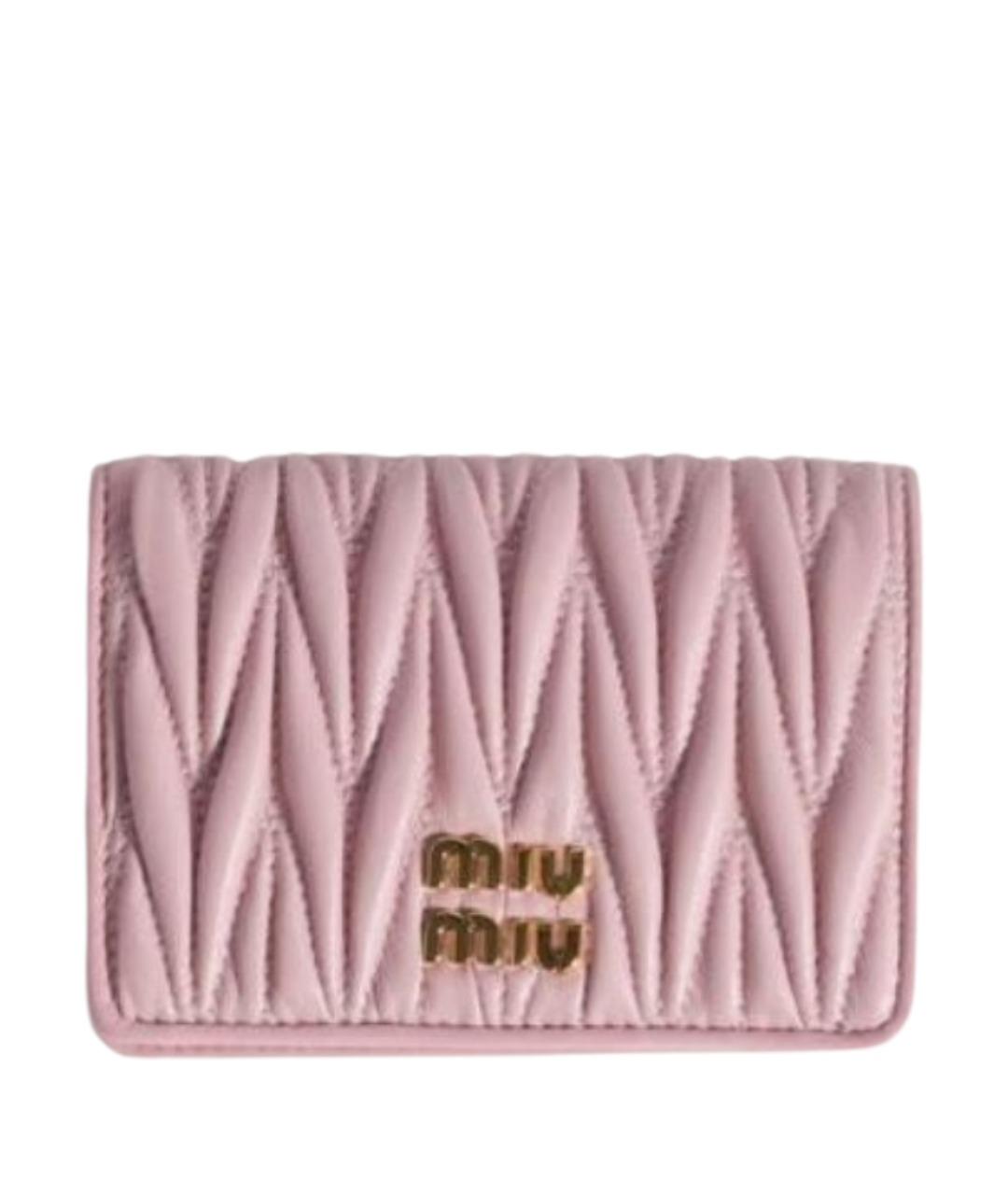 MIU MIU Розовый кожаный кардхолдер, фото 1