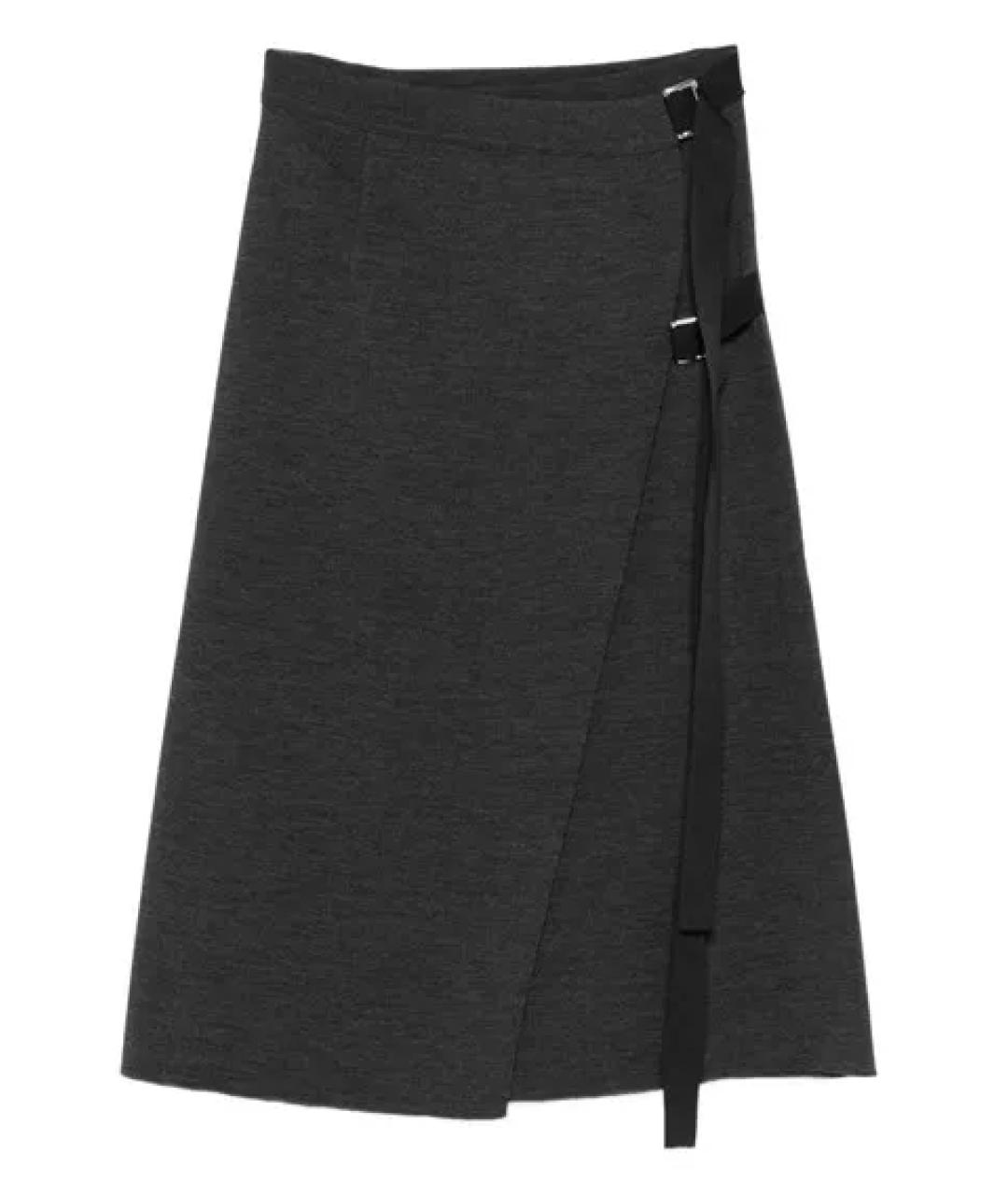 MRZ Серая шерстяная юбка миди, фото 1