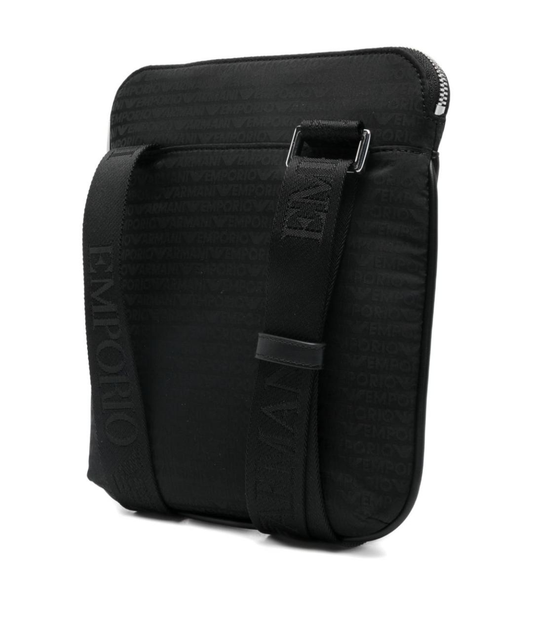 EMPORIO ARMANI Черная тканевая сумка на плечо, фото 5