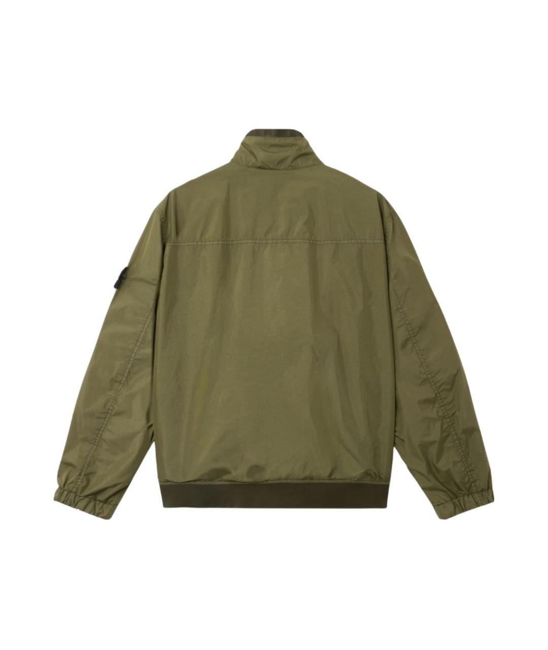 STONE ISLAND Зеленая синтетическая куртка, фото 3