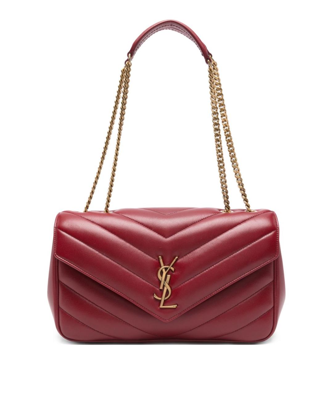SAINT LAURENT Красная кожаная сумка через плечо, фото 1