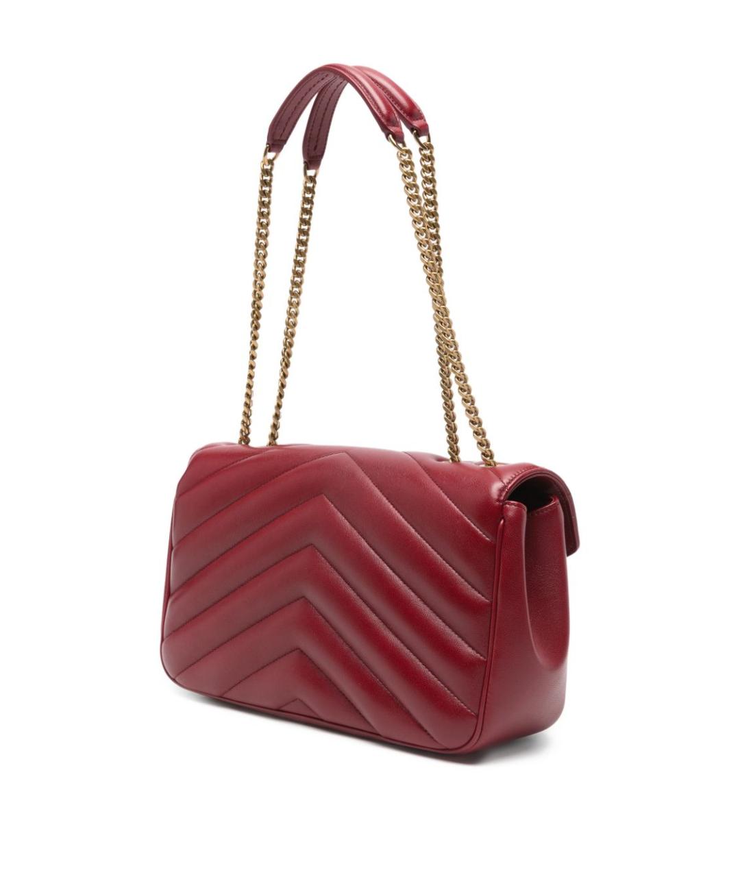 SAINT LAURENT Красная кожаная сумка через плечо, фото 5