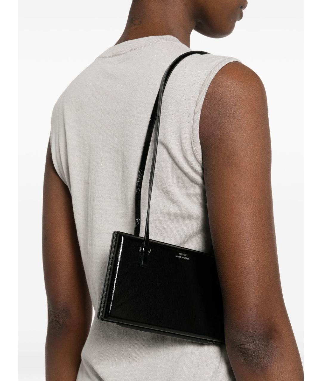 TOTEME Черная кожаная сумка через плечо, фото 3