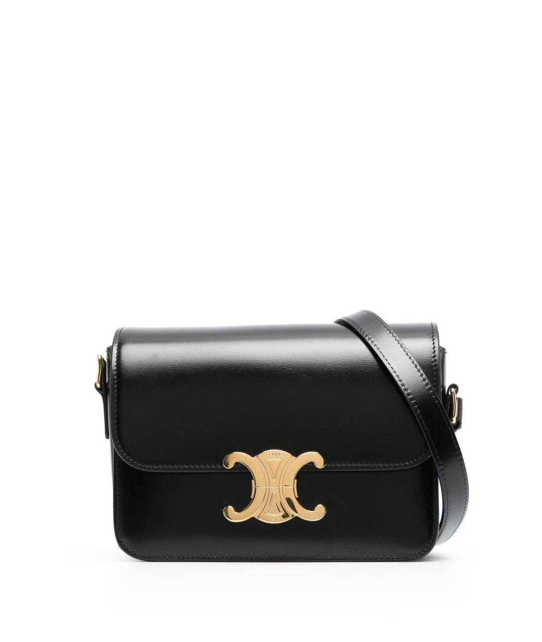 CELINE Черная кожаная сумка через плечо, фото 1