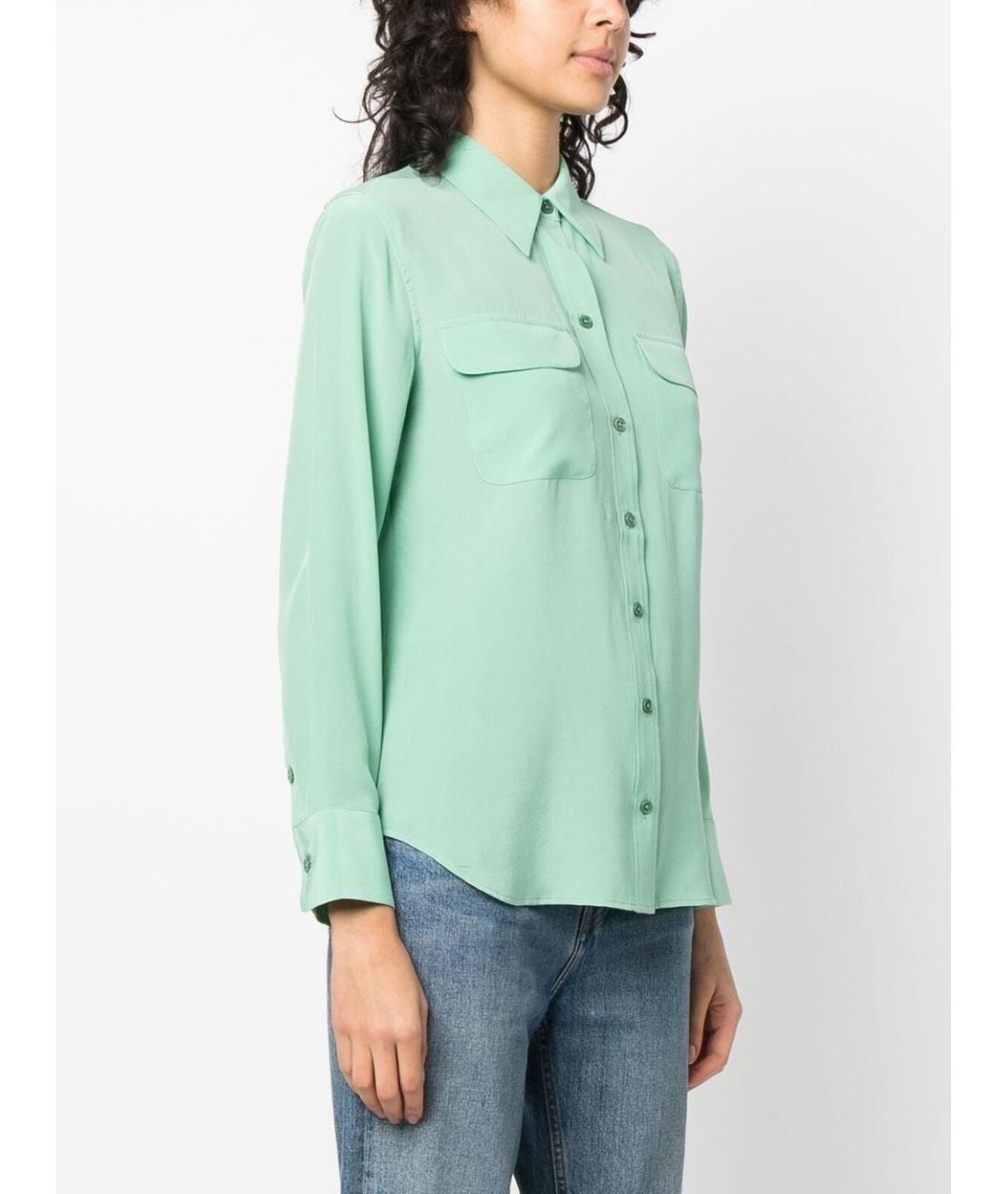 EQUIPMENT Зеленая шелковая рубашка, фото 2
