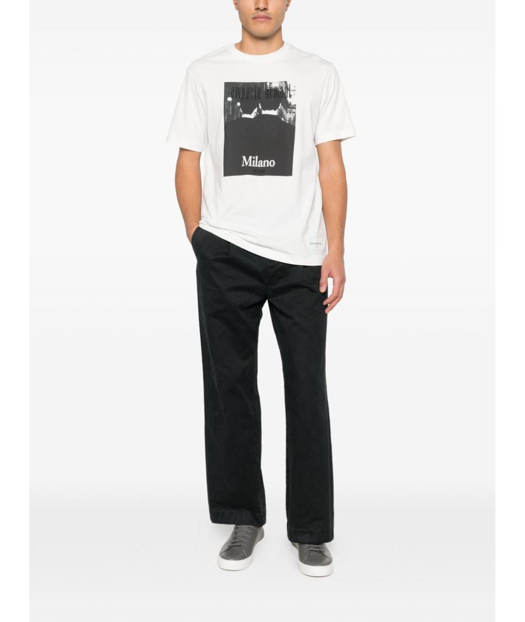 EMPORIO ARMANI Белая хлопковая футболка, фото 4