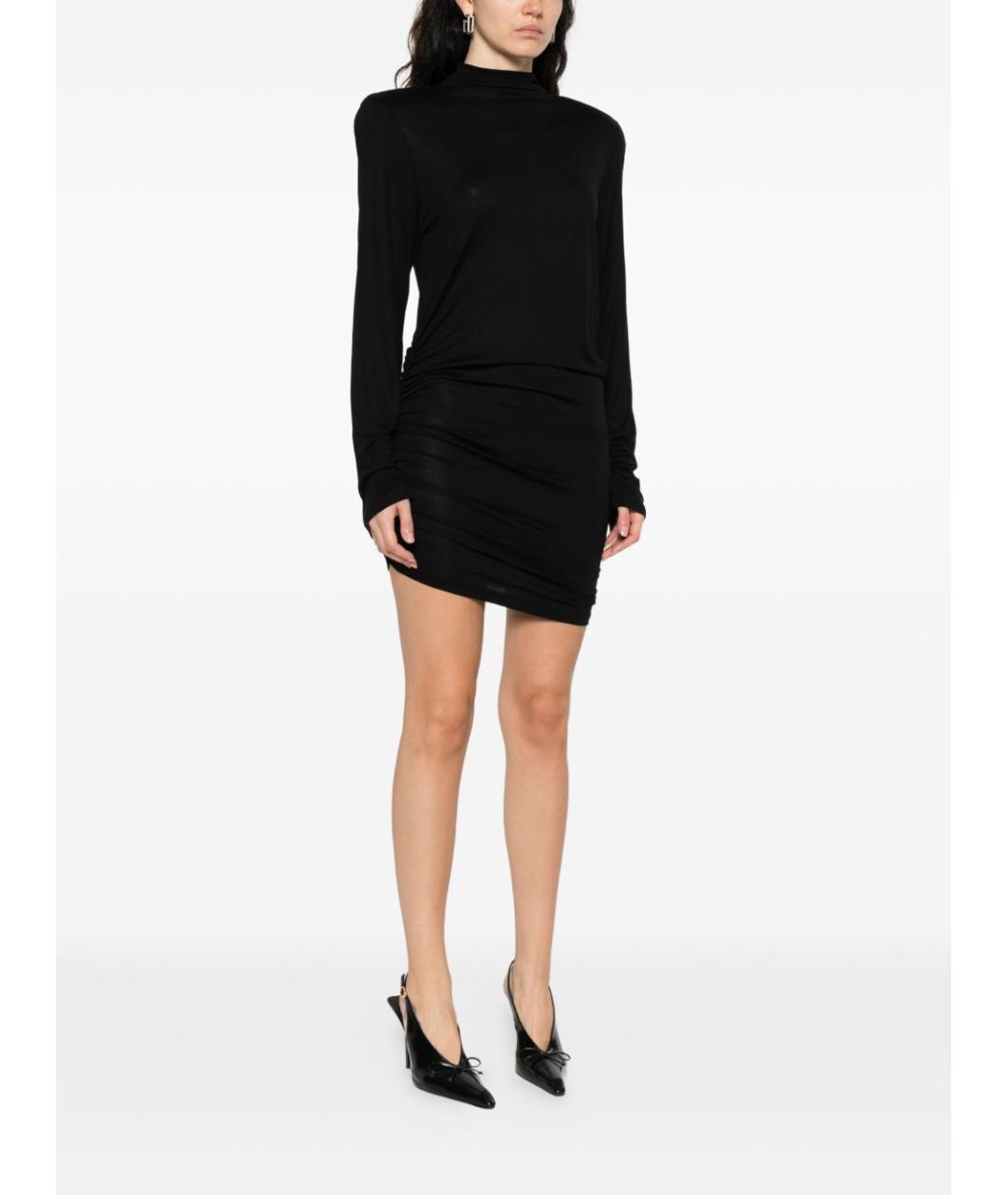 JACQUEMUS Черное шелковое вечернее платье, фото 3