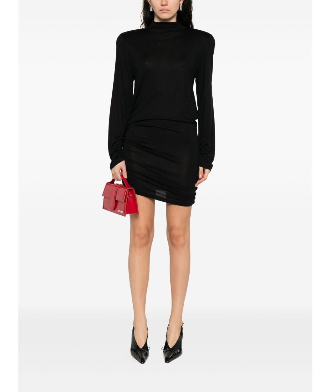 JACQUEMUS Черное шелковое вечернее платье, фото 4