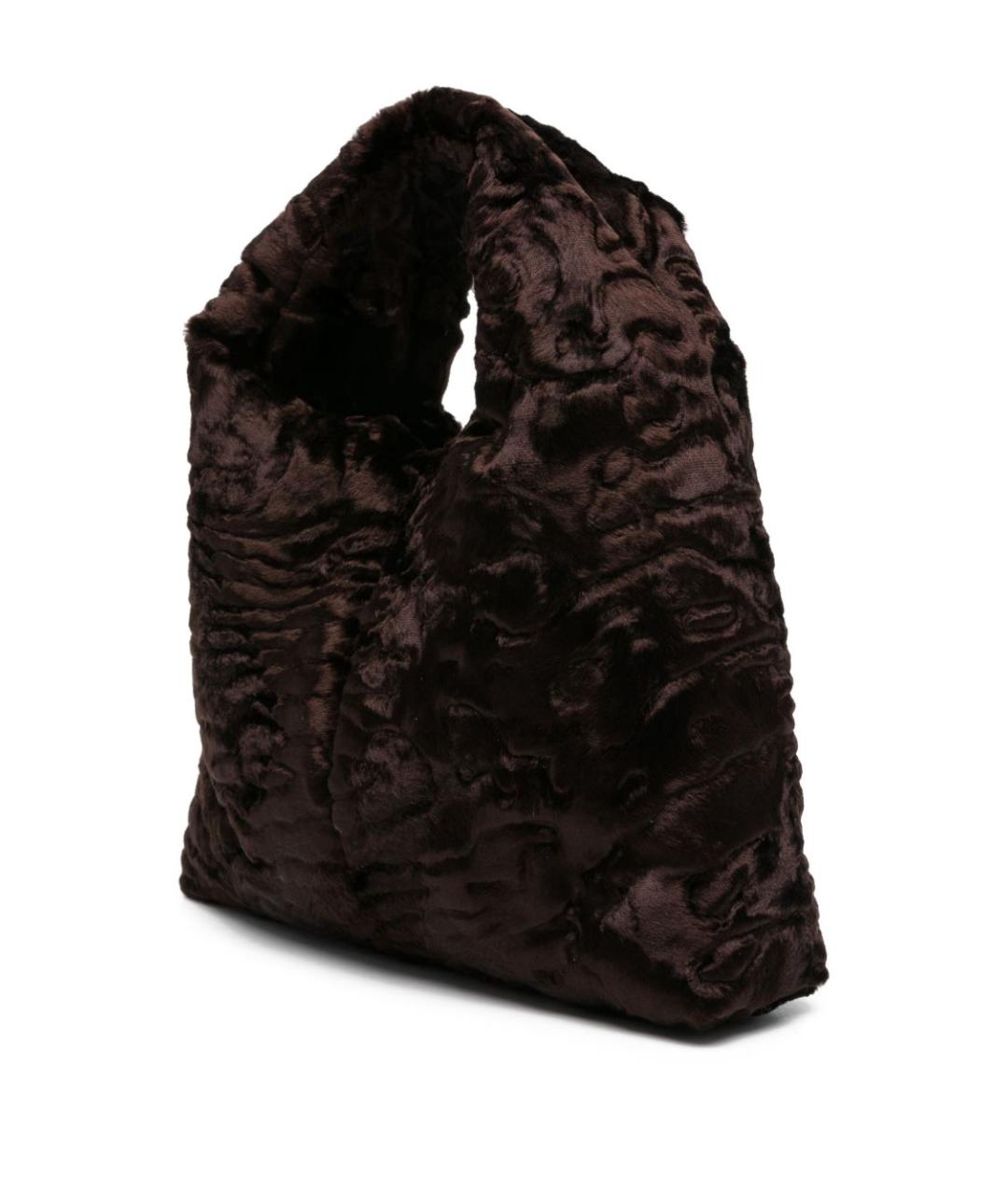 LA MILANESA Коричневая тканевая сумка с короткими ручками, фото 4