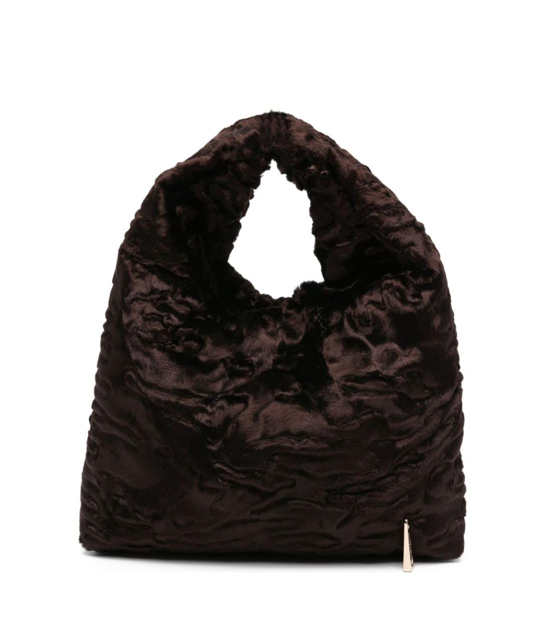 LA MILANESA Коричневая тканевая сумка с короткими ручками, фото 1