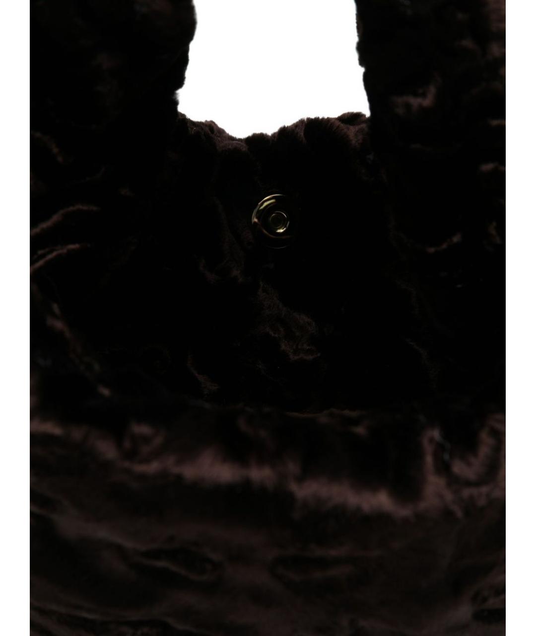 LA MILANESA Коричневая тканевая сумка с короткими ручками, фото 2