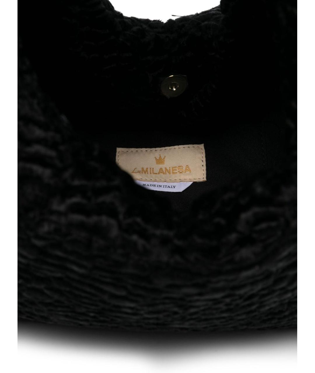 LA MILANESA Черная тканевая сумка через плечо, фото 4