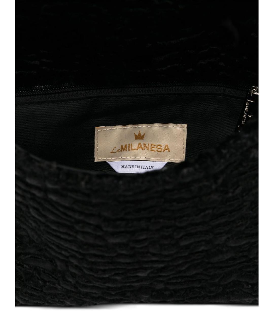 LA MILANESA Черная тканевая сумка через плечо, фото 3