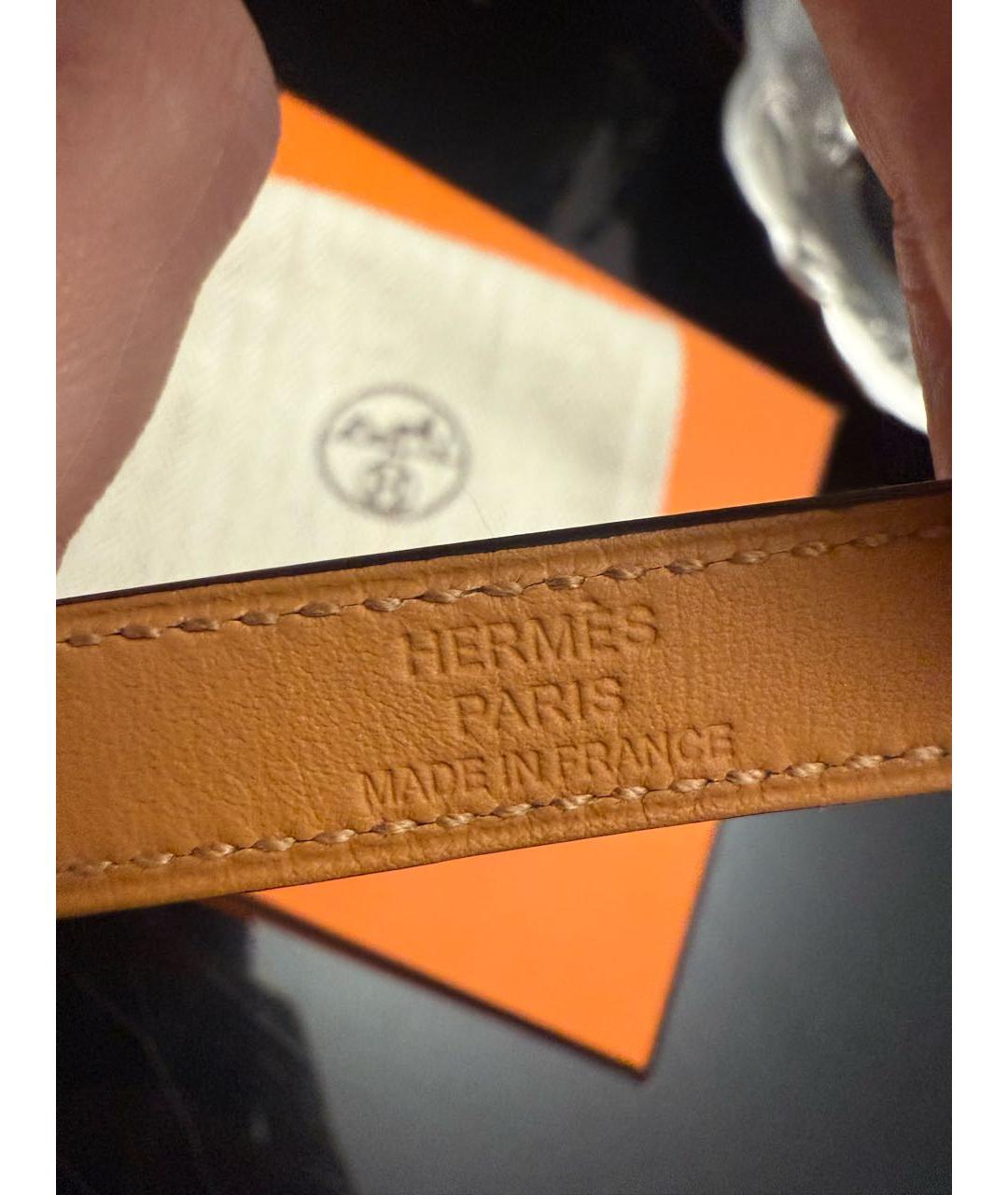 HERMES Голубой кожаный браслет, фото 6