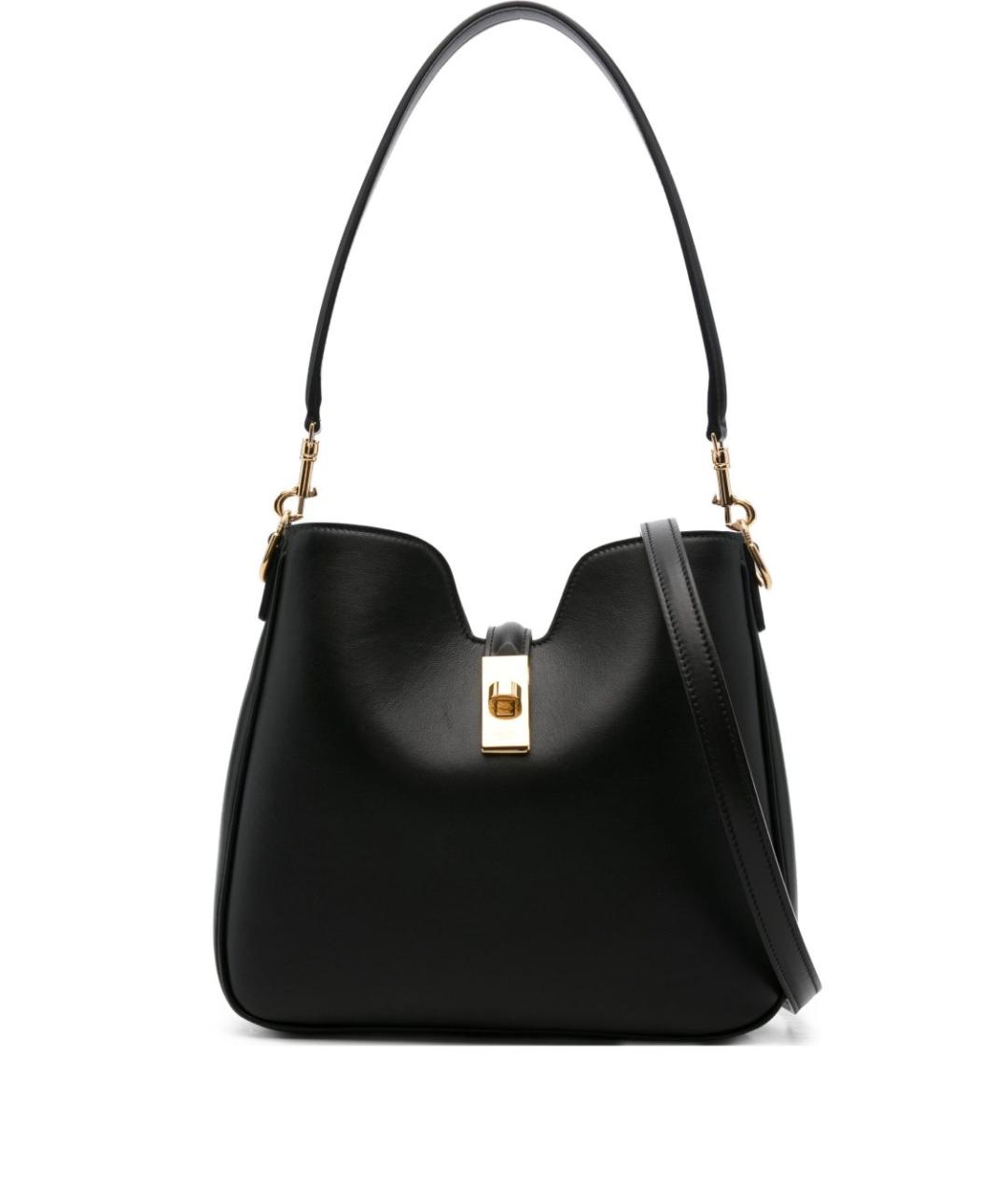 CELINE Черная кожаная сумка через плечо, фото 6