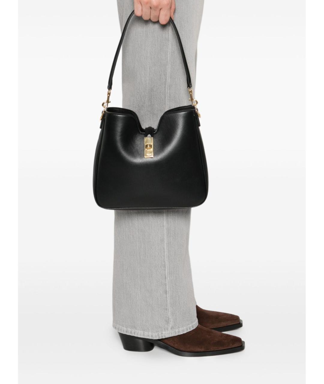 CELINE Черная кожаная сумка через плечо, фото 7