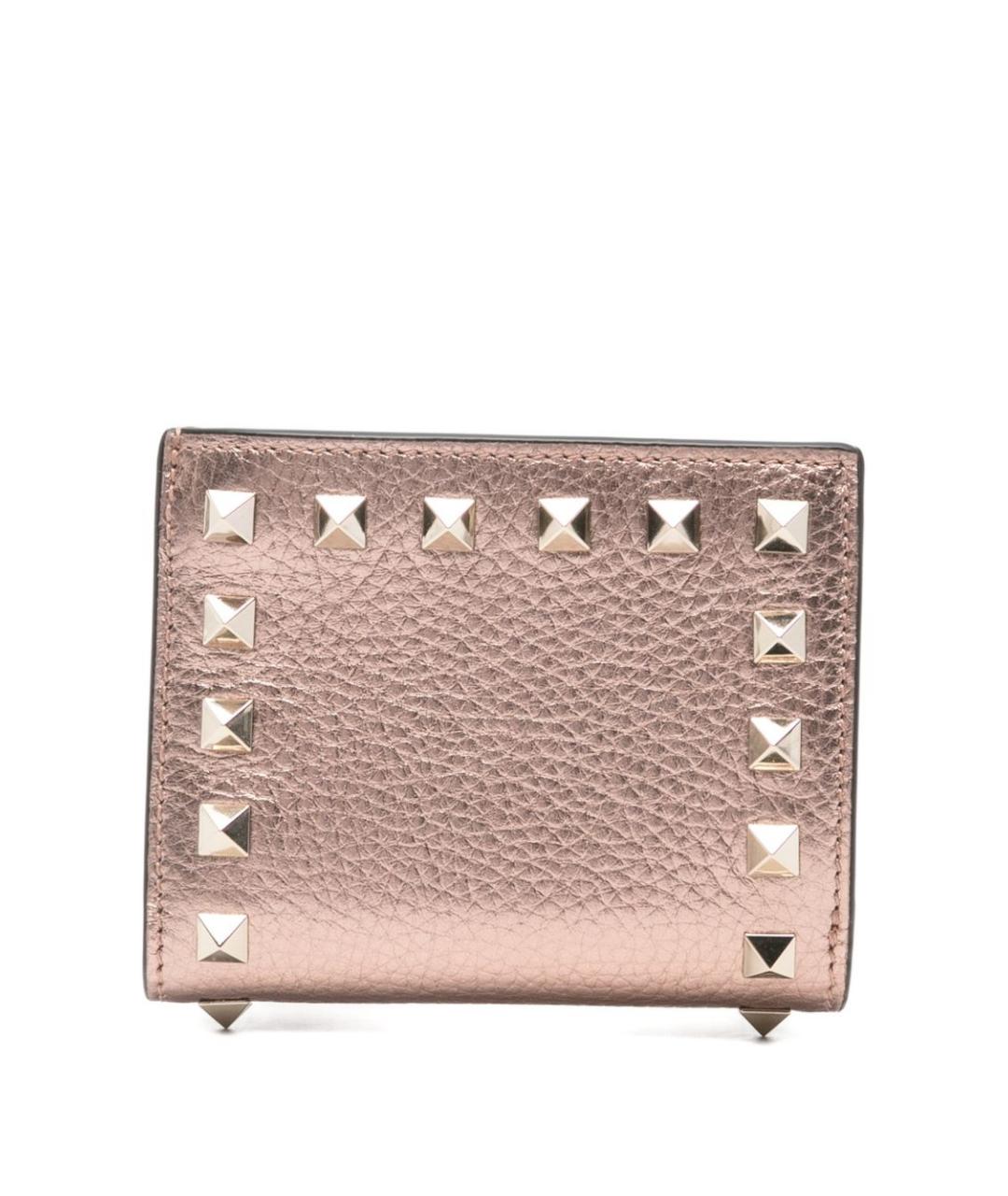 VALENTINO Розовый кожаный кошелек, фото 3