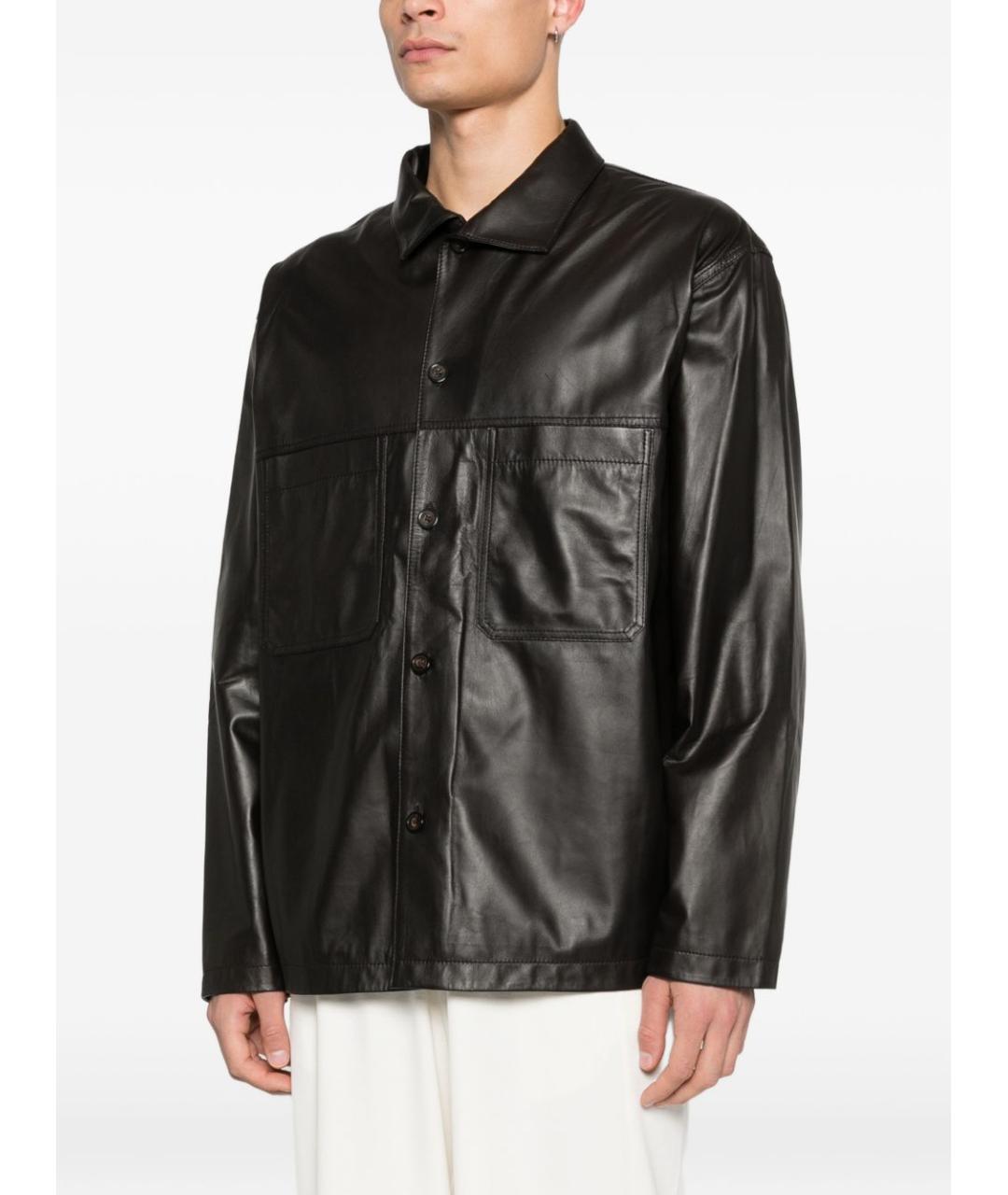 EMPORIO ARMANI Коричневая кожаная куртка, фото 3