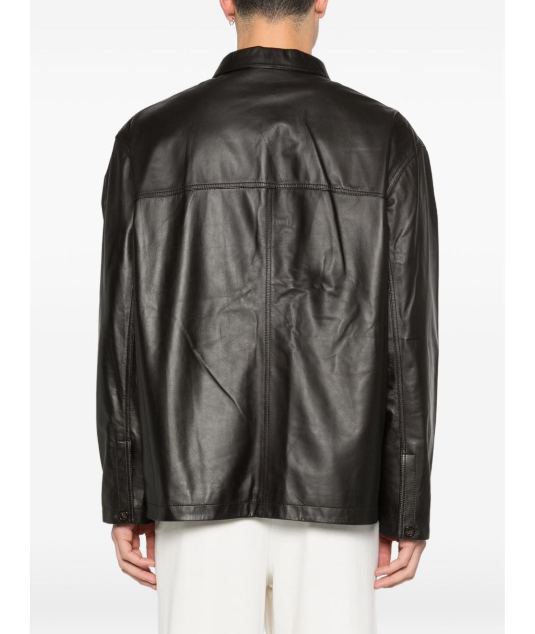 EMPORIO ARMANI Коричневая кожаная куртка, фото 2