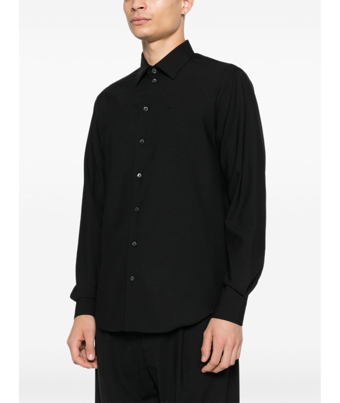 EMPORIO ARMANI Черная шерстяная кэжуал рубашка, фото 4
