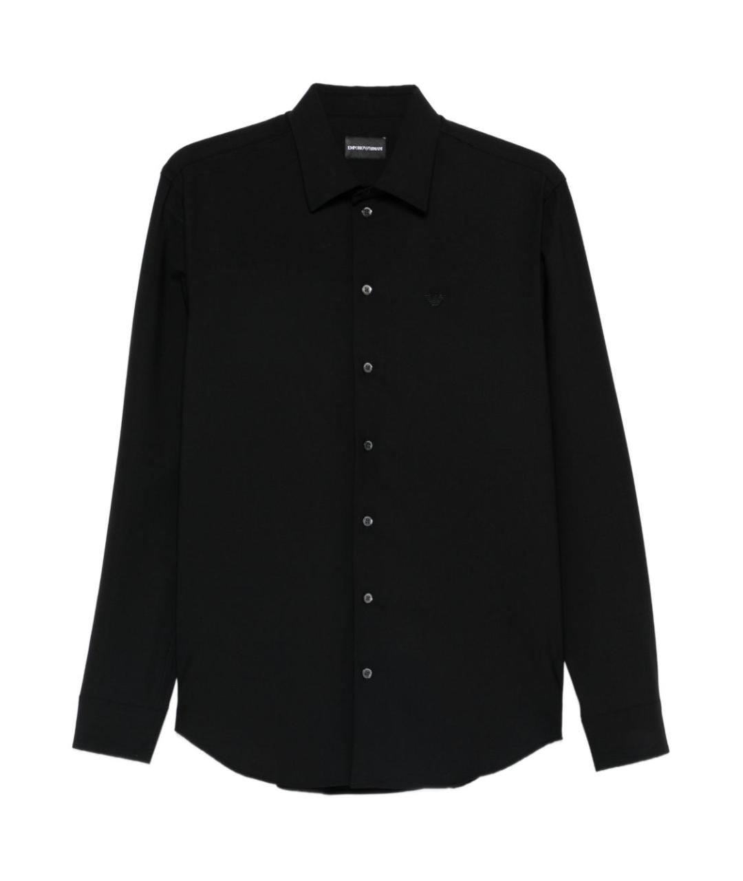 EMPORIO ARMANI Черная шерстяная кэжуал рубашка, фото 1