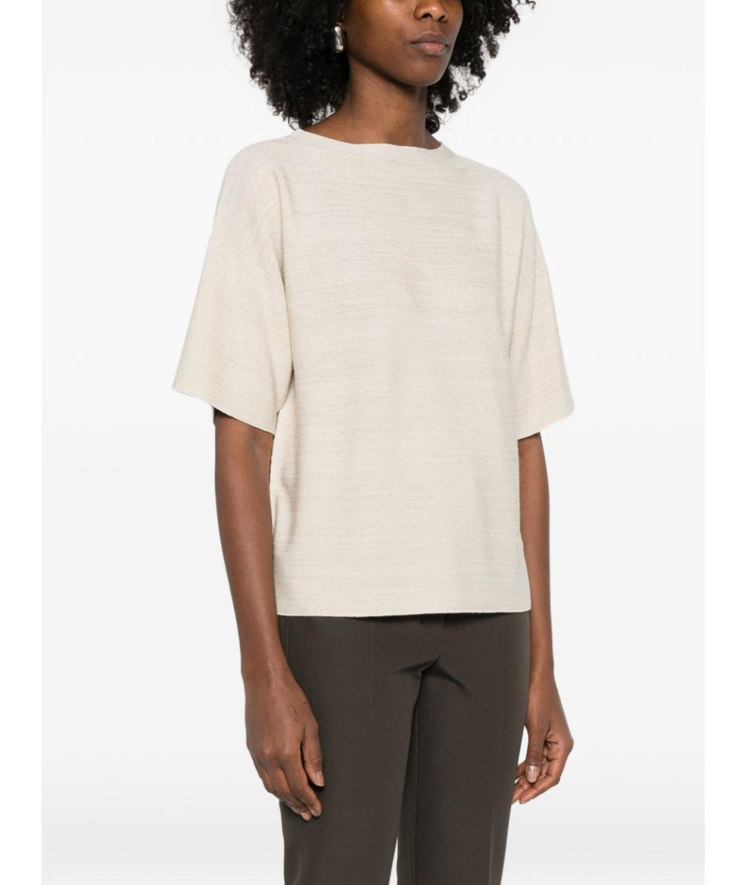 FABIANA FILIPPI Бежевый шерстяной джемпер / свитер, фото 5