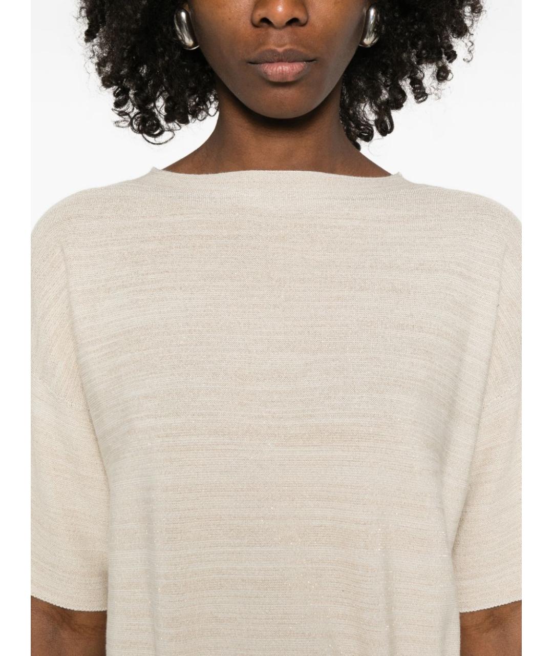 FABIANA FILIPPI Бежевый шерстяной джемпер / свитер, фото 4