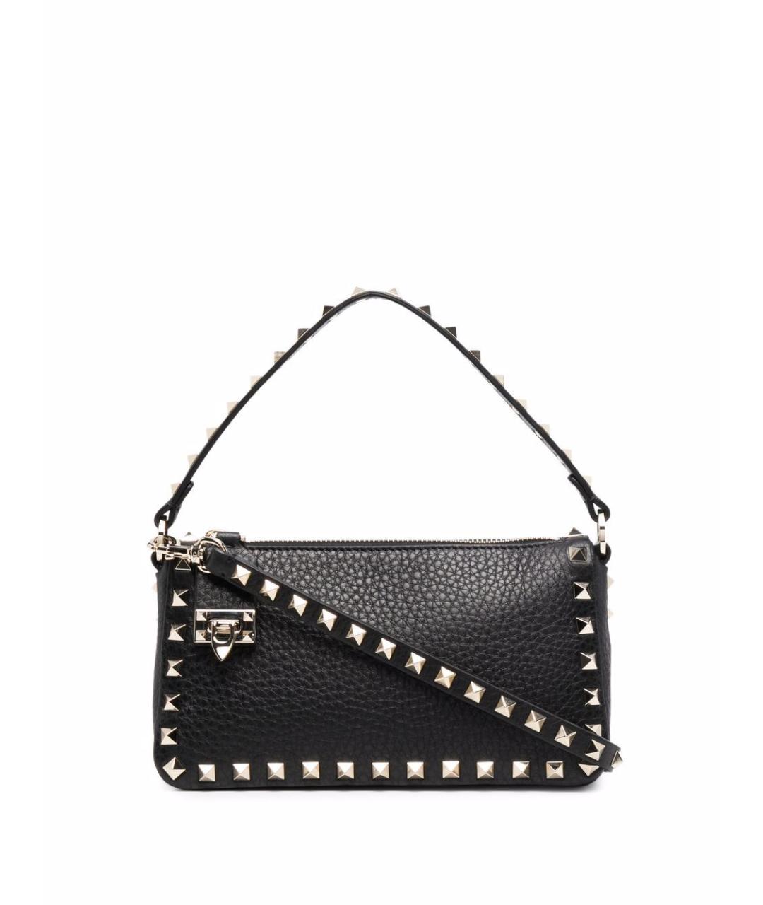 VALENTINO Черная кожаная сумка через плечо, фото 1