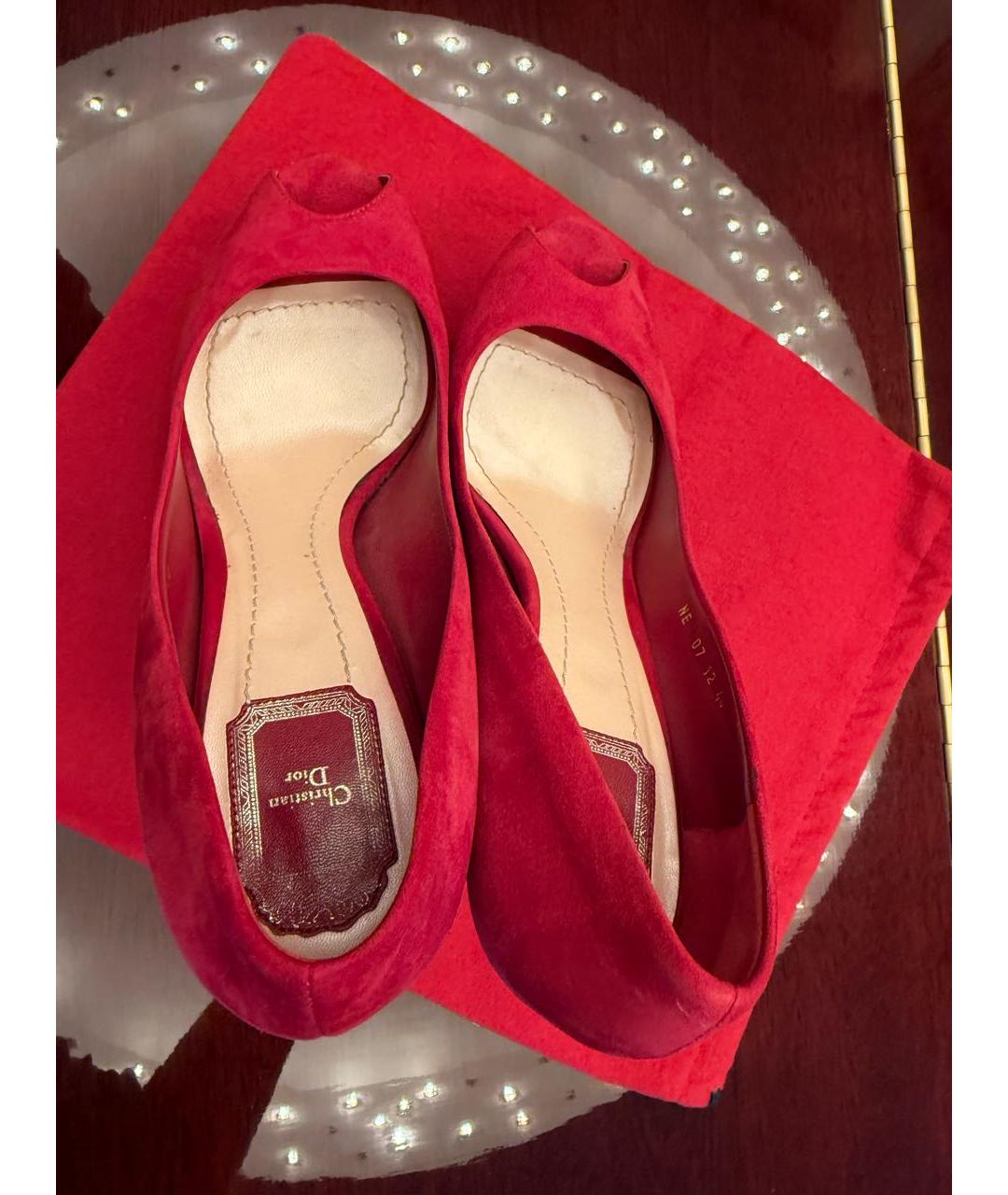 CHRISTIAN DIOR Фуксия замшевые туфли, фото 3