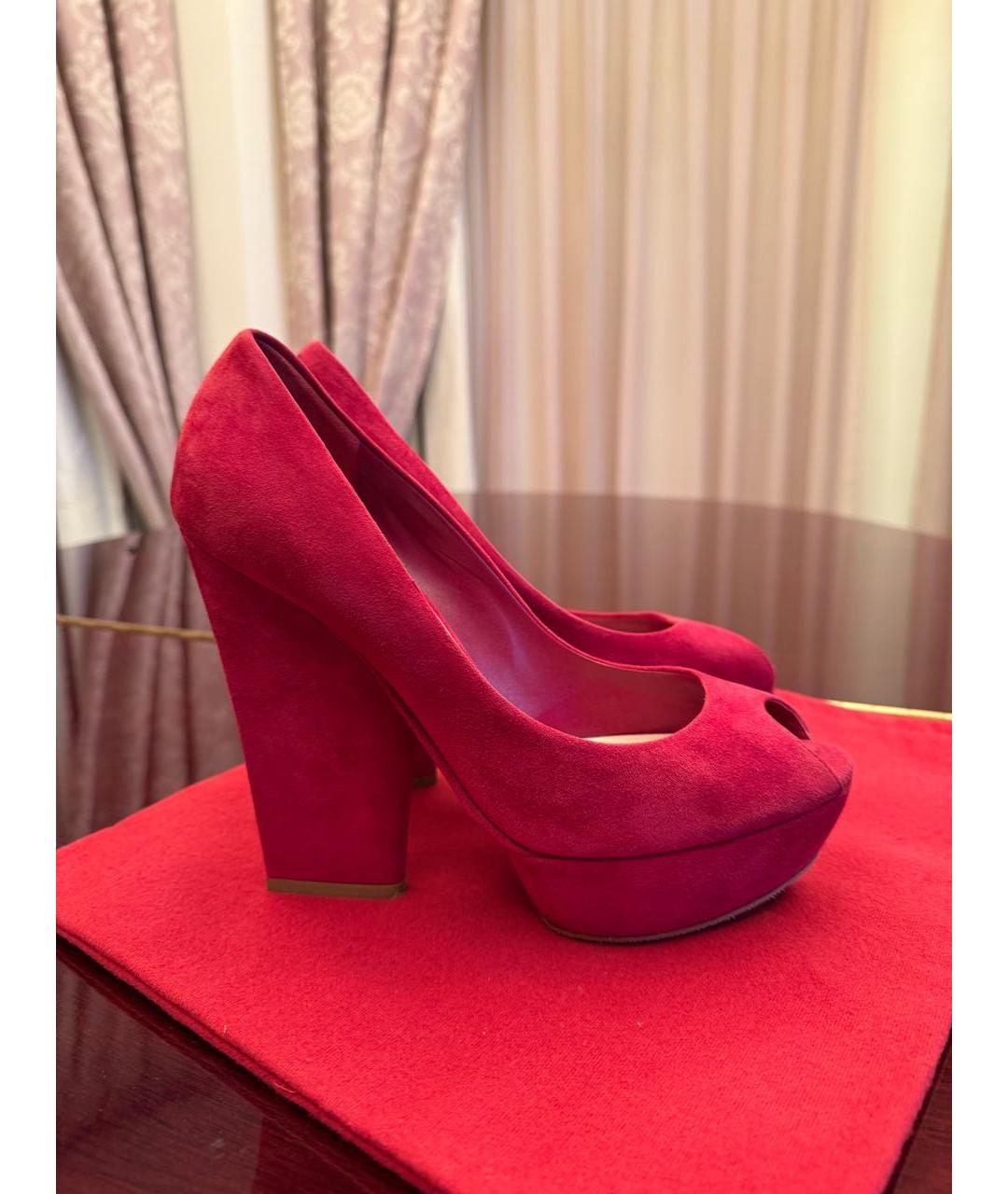 CHRISTIAN DIOR Фуксия замшевые туфли, фото 5