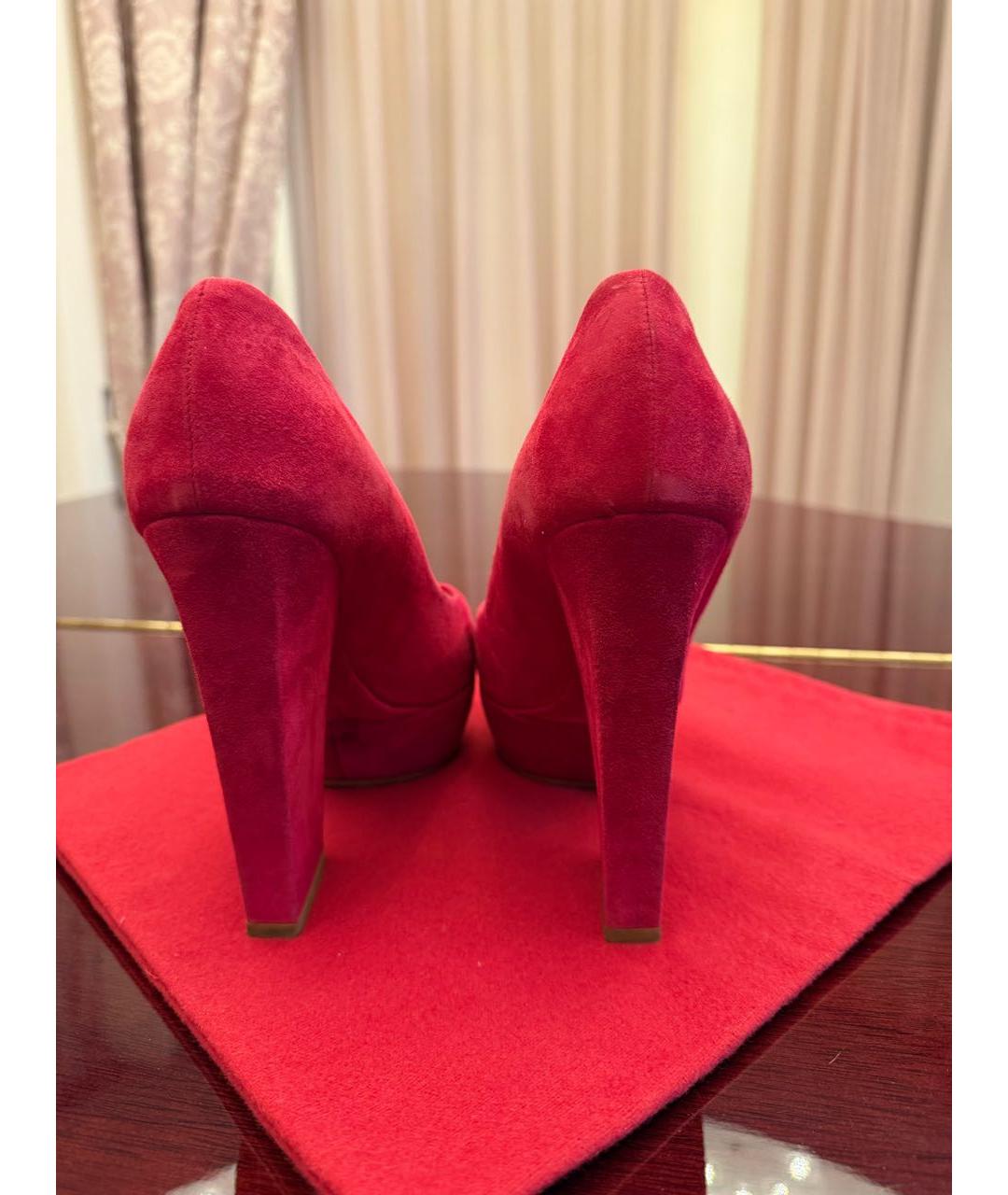 CHRISTIAN DIOR Фуксия замшевые туфли, фото 4