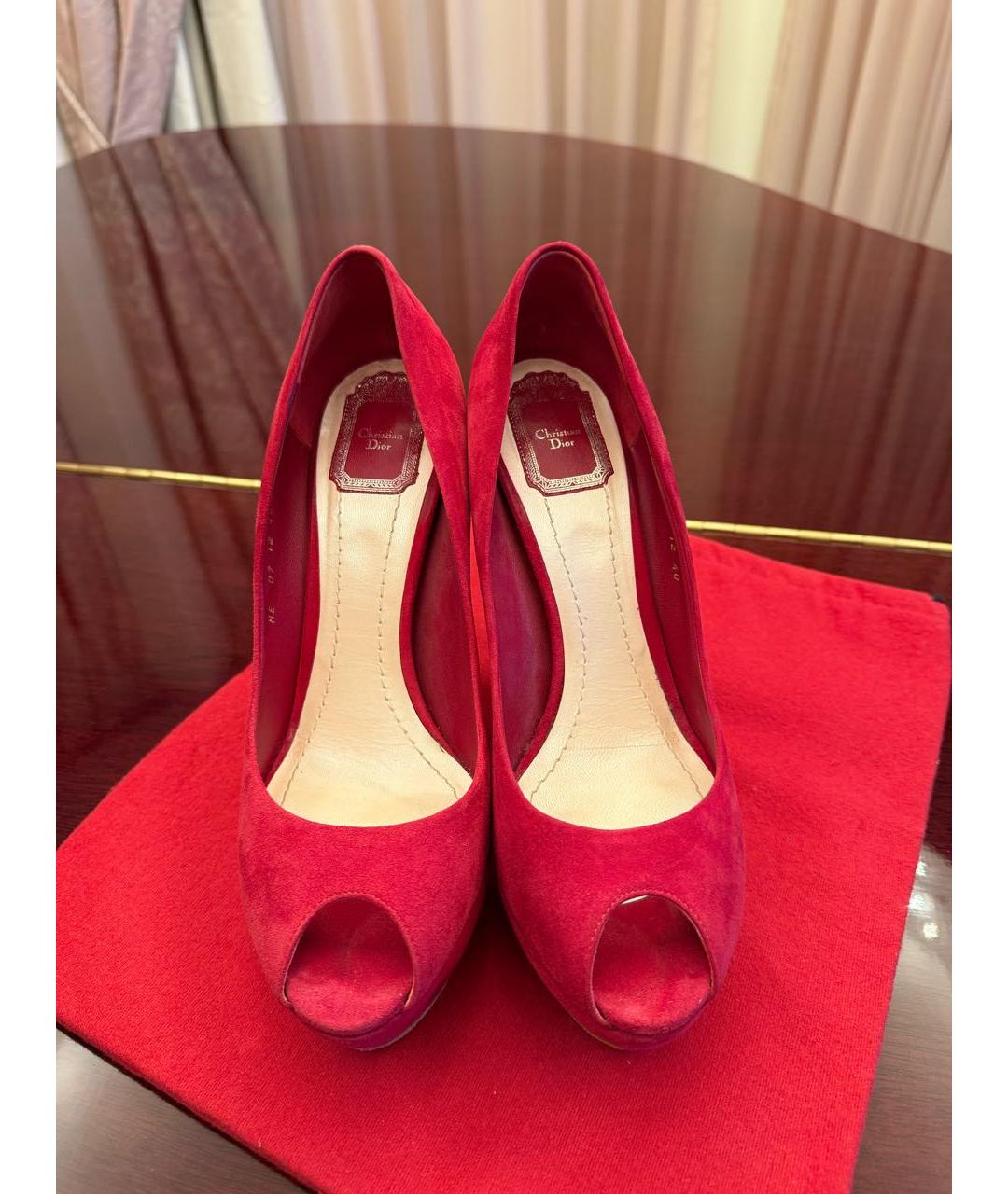 CHRISTIAN DIOR Фуксия замшевые туфли, фото 2