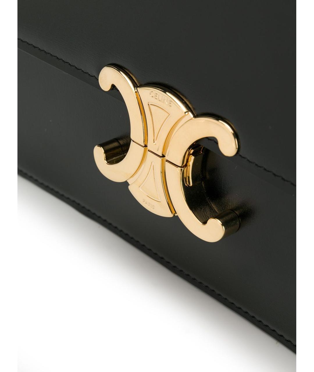 CELINE Черная кожаная сумка через плечо, фото 4
