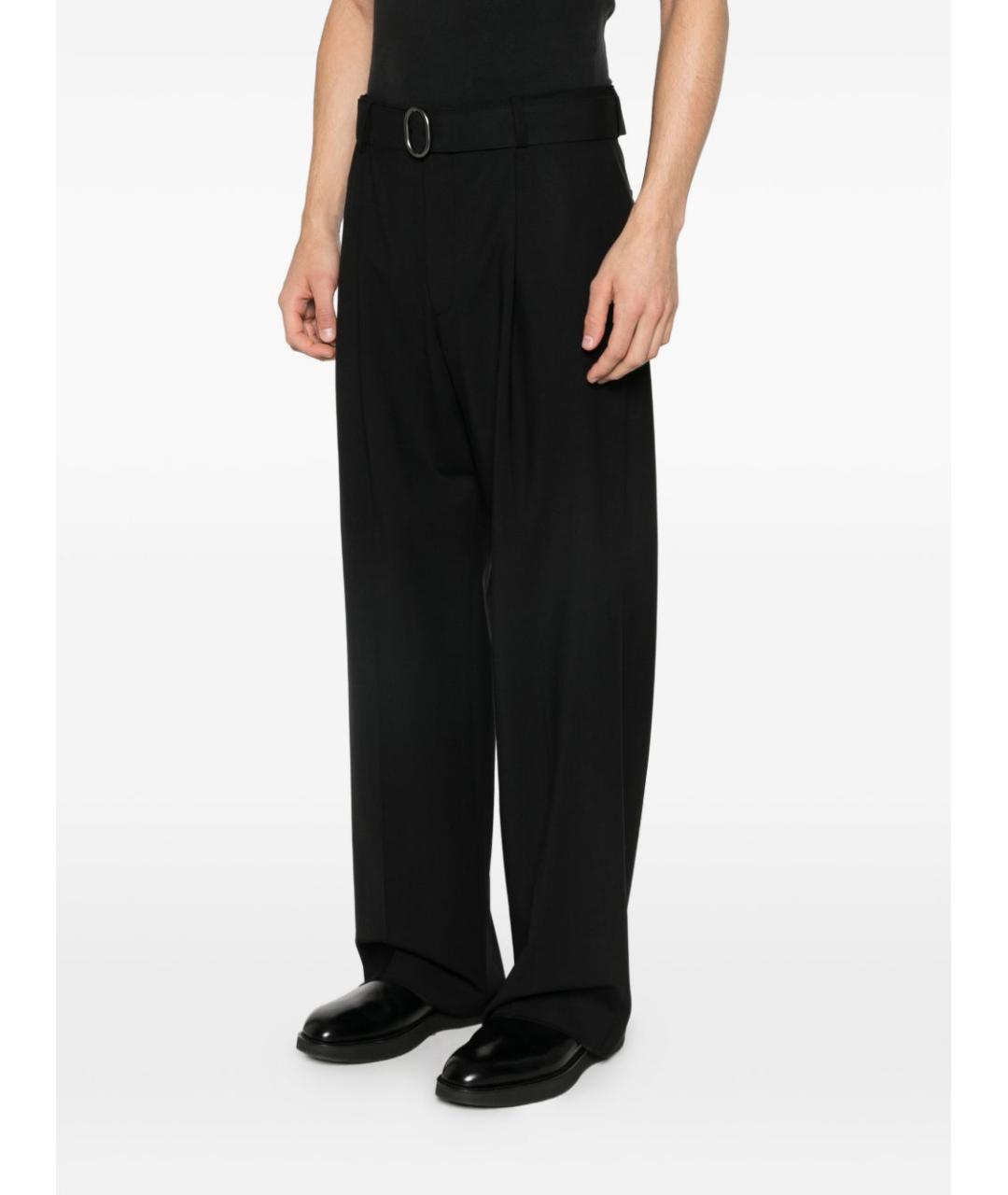 EMPORIO ARMANI Черные шерстяные повседневные брюки, фото 5